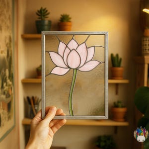 digital download PATTERNS  stained glass suncatcher Lotus flower NPUN310 - lotus  , Diy Stained Glass Easy Stained Glass Art Project