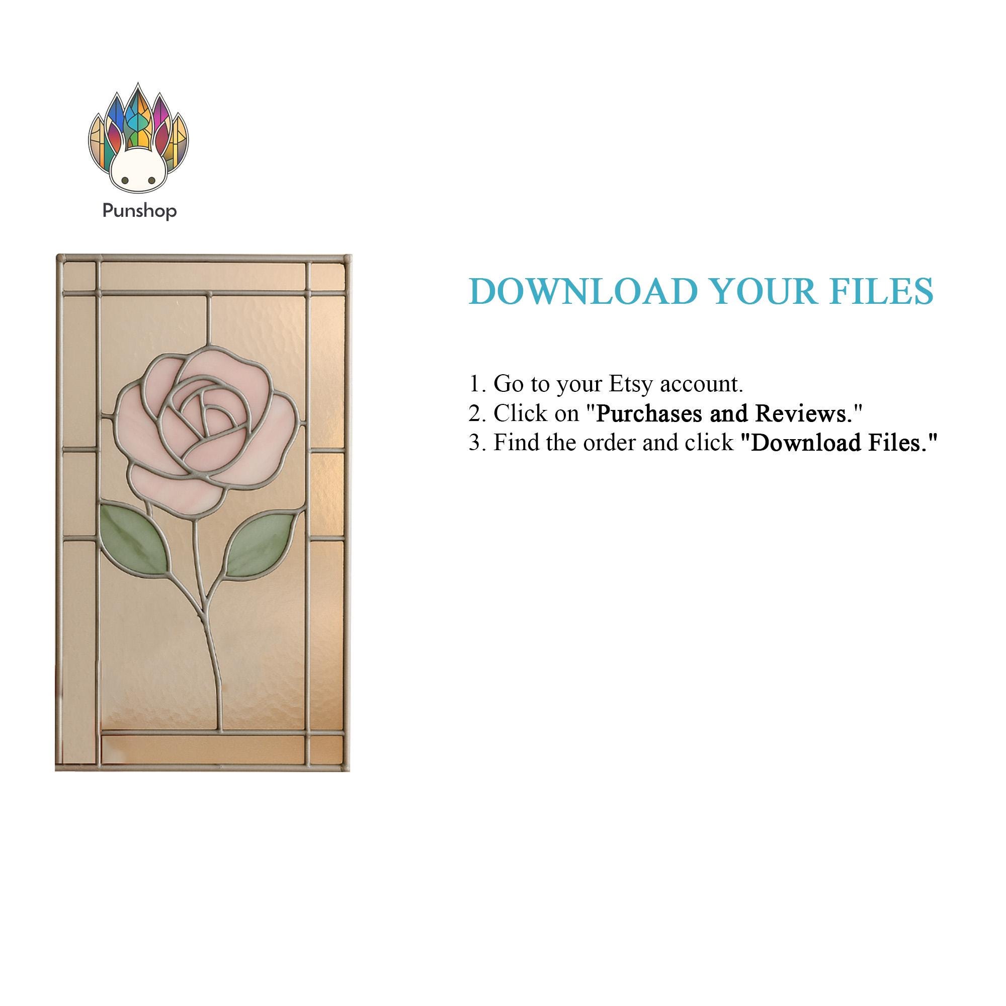 Digital Download PATTERNS Stained Glass Pink Rose NPUN312 , Diy Stained ...