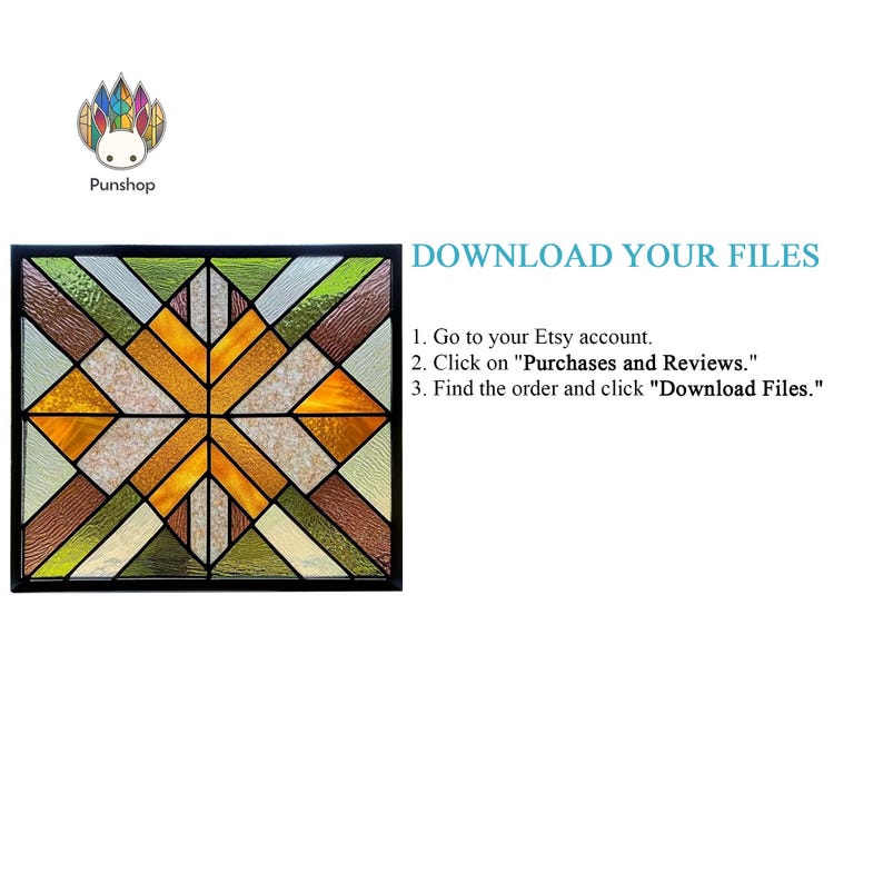 Digital Download Pattern Iridescent Multi Colored Stained Glass Panels ...