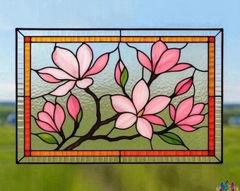 digital download PATTERNS  stained glass suncatcher NPUN354  Magnolia Stained Glass  , Diy Stained Glass Easy Stained Glass Art Project