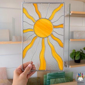 STAINED GLASS PATTERN,NPUN314 sunrise , Diy Stained Glass Easy Stained Glass Art Project,gift for dad,handmade stained glass,gift for mom