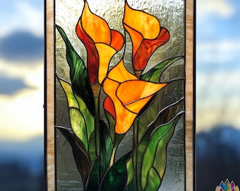 Digital Download PATTERNS Orange Yellow Calla Lily Flower PUN 57