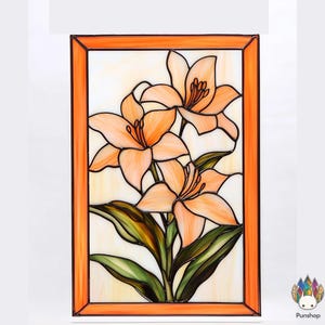 digital download PATTERNS  stained glass Pink lily PUN81  , Diy Stained Glass Easy Stained Glass Art Project