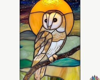 digital download pattern  Stained glass Owl Eyes Stained Glass Pattern PUN128 , Diy Stained Glass Easy Stained Glass Art Project