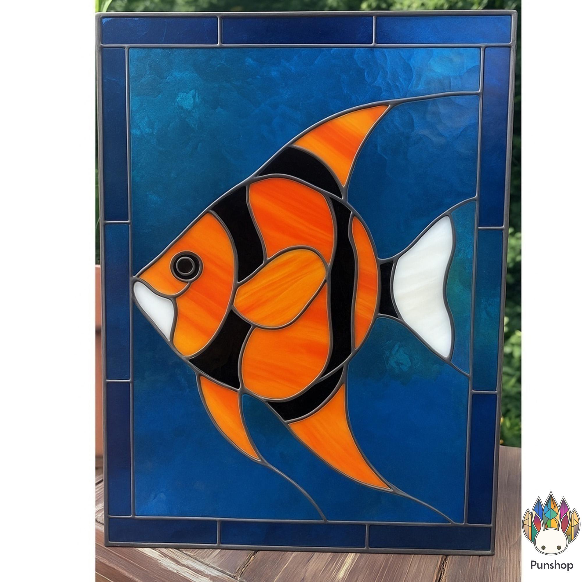 Pattern : NPUN393 Angel Fish Stained Glass Pattern , Diy Stained Glass ...