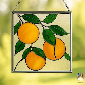 STAINED GLASS PATTERN,orange suncatcher PUN287, Diy Stained Glass Easy Stained Glass Art Project