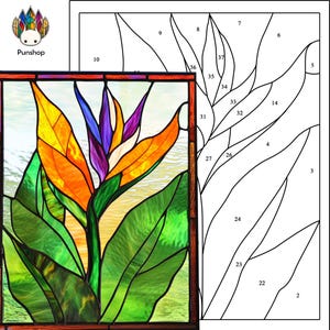 Digital Download PATTERNS Stained Glass Suncatcher Bird of Paradise ...