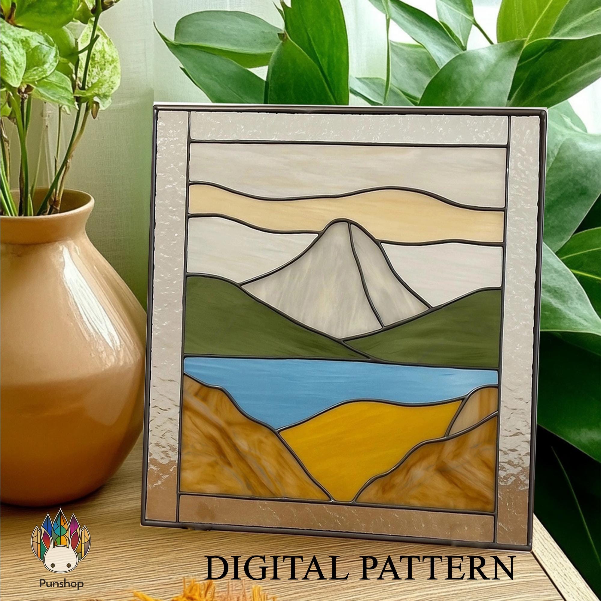 NPUN339 デジタルステンドグラスパターン ランドスケープ PDF - SVG