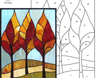 Digital download Pattern Autumn Leaves Stained Glass Window Custom Stained Glass  PUN168 , Diy Stained Glass Easy Stained Glass Art Project