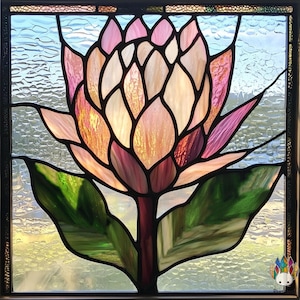 digital download PATTERNS  South African Protea PUN160 , Diy Stained Glass Easy Stained Glass Art Project