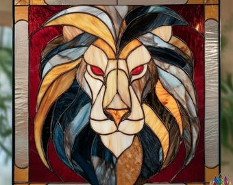 Digital Download Pattern NPUN491 Stained Glass Pattern -The Lion King , Diy Stained Glass , Easy Stained Glass Art Project