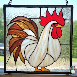 digital download pattern  Stained glass Rooster PUN 40  , Diy Stained Glass Easy Stained Glass Art Project