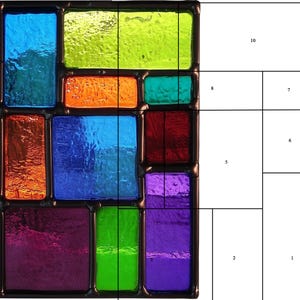 PATROON VAN HET GELOOFDE GLAS,Regenboog-gebrandschilderd glas PUN91, Eenvoudig glas-in-loodkunstproject DIY