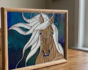 Digital download pattern  PUN739 Stained Glass Horse Portrait Pattern, Equine Panel PDF, Digital Download