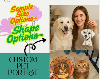 Pattern : Custom Stained glass | Pet,cat,dog,Portrait Stained Glass Window Curtains - Landscape|Anything From Any Idea Of Yours-From Photos