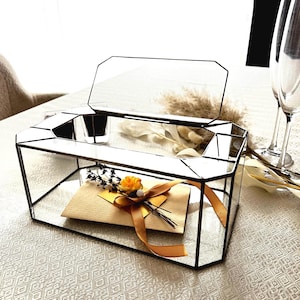 Personalized Glass Wedding Card Box: Handmade Ceremony Keepsake
