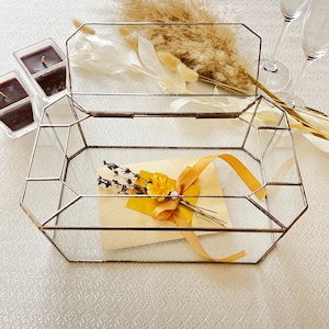 Caixa de casamento de vidro grande, caixa de correio de casamento, caixa de exposição de vidro, decoração de vidro elegante, organizador de joias, caixa de cartões de casamento, caixa de vidro para dinheiro