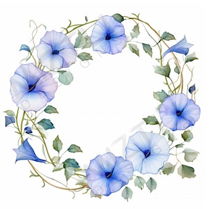 Blumenkranz - Morning Glory, digitaler Download, Grußkarte, Postkarte, Geburtstag, Muttertag, Jahrestag, Valentinstag und mehr!