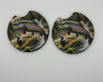 Hunting/Fishing Car Coaster