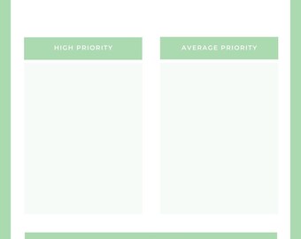 Printable Digital Task Organizer for Productivity and Time Management Priority Planner Template