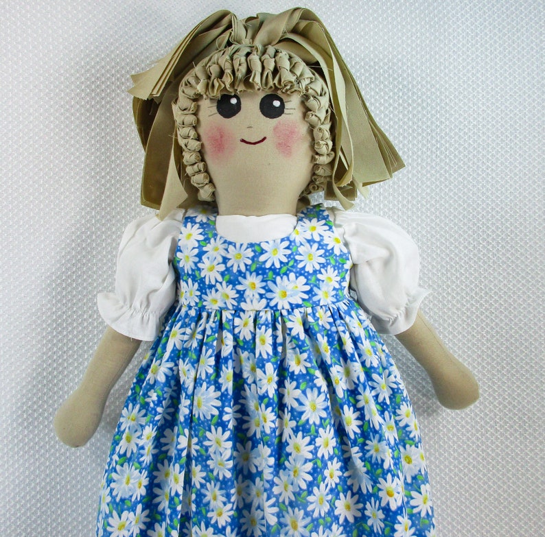 Plastic Bag Holder Doll Daisies on Blue Grocery Bag Etsy