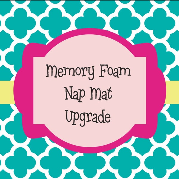 Memory Foam Nap Mat Upgrade - 1.5" or 2" - High Density Viscoelastic Memory Foam,  Personalized Preschool Kids Kinder Nap Mat Insert