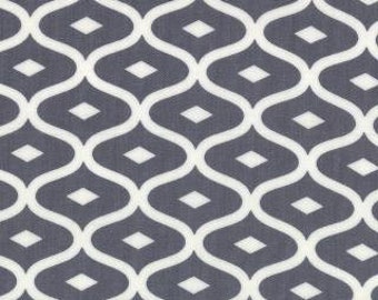 10814-17 Simply Colorful Style Lime Green and White Metro Geometric Ogee by Vanessa Christenson for Moda