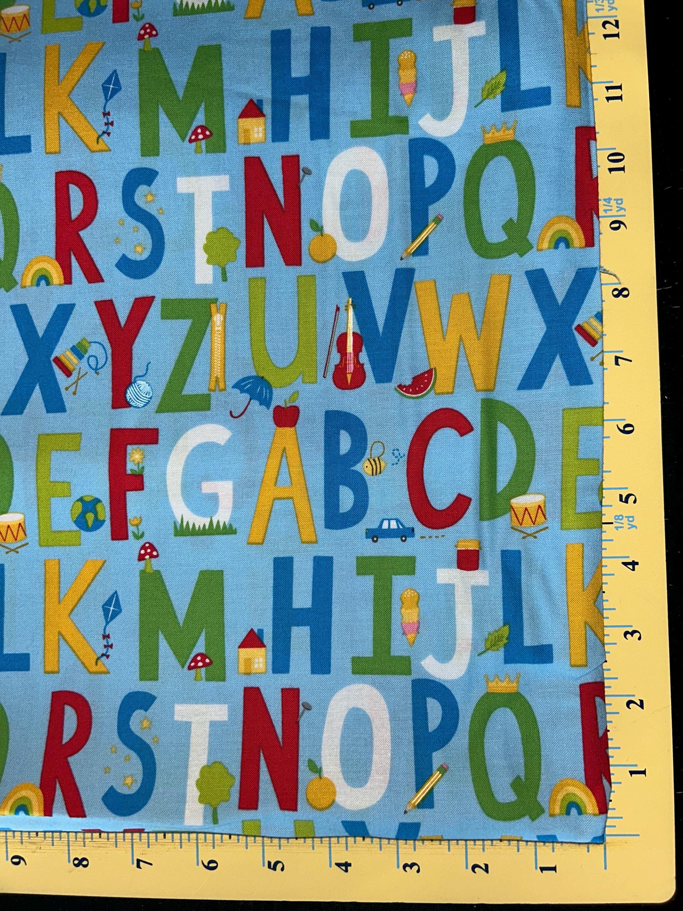 Moda Alphabet Letters Back to School Cotton Fabric, Letters Abcs Children Alphabet Toys, Moda ...