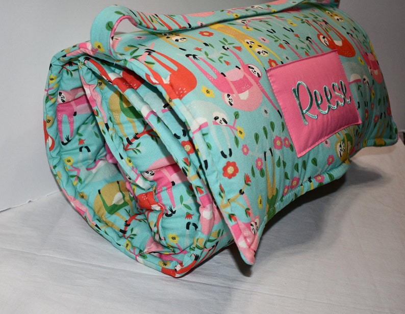 Tree Hug Hanging Sloths Kids Nap Mat Personalized Preschool Etsy