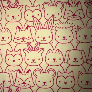Woodland Park Raspberry Cotton Fabric,  Children Animals Nursery Nature, Ruby Star, Moda Fabrics 1 Yard or More