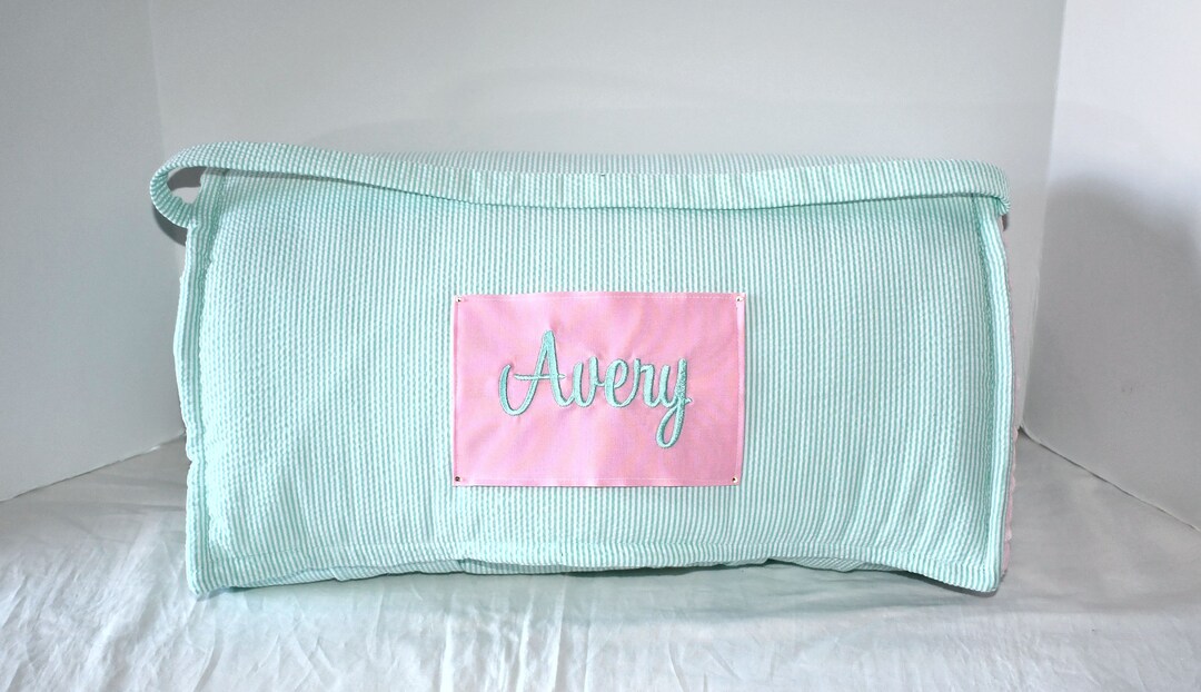 Pink Stripe Seersucker Nap Roll by Mint Sweet Little Things