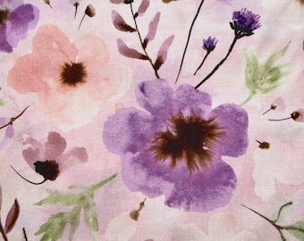 Blooming Lovely Petal Pink Cotton Fabric, Pansy Daisy Posy, Moda Fabrics, 1 Yard or More