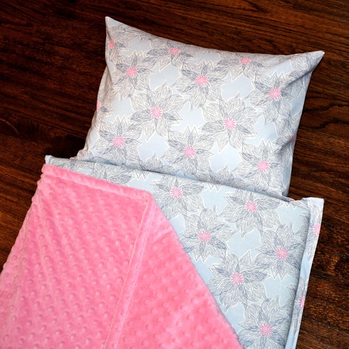 Watercolor Voyage shops Rio Baltic Blue Floral Flower Memory Foam Kids Nap Mat with Pink Minky Dot Blanket, Preschool Toddler, Kinder Sleeping Mat