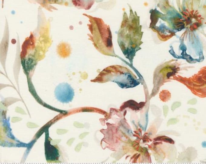 Desert Oasis Cloud Multi Cotton Fabric, Desert Bloom Watercolor Floral ...