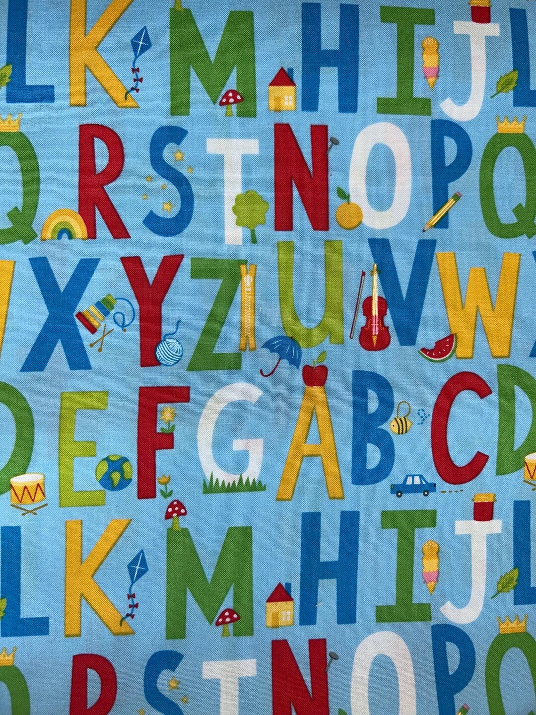 Moda Alphabet Letters Back to School Cotton Fabric, Letters Abcs Children Alphabet Toys, Moda ...