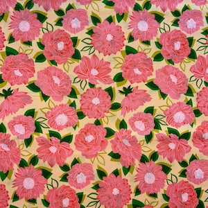 Favorite Flowers Sorbet Cotton Fabric, Blooming Florals Bold Retro Garden, Ruby Star, Moda Fabrics 1 Yard or More