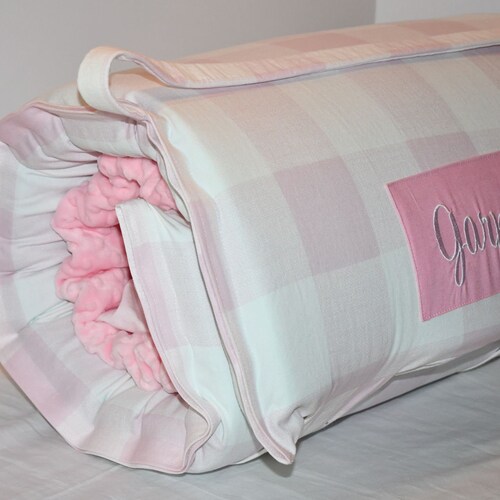 Pink Buffalo Plaid shops Memory Foam Kids Nap Mat with Pink Minky Dot Blanket, Personalized Preschool High Density Foam, Kinder Sleeping Nap Mat