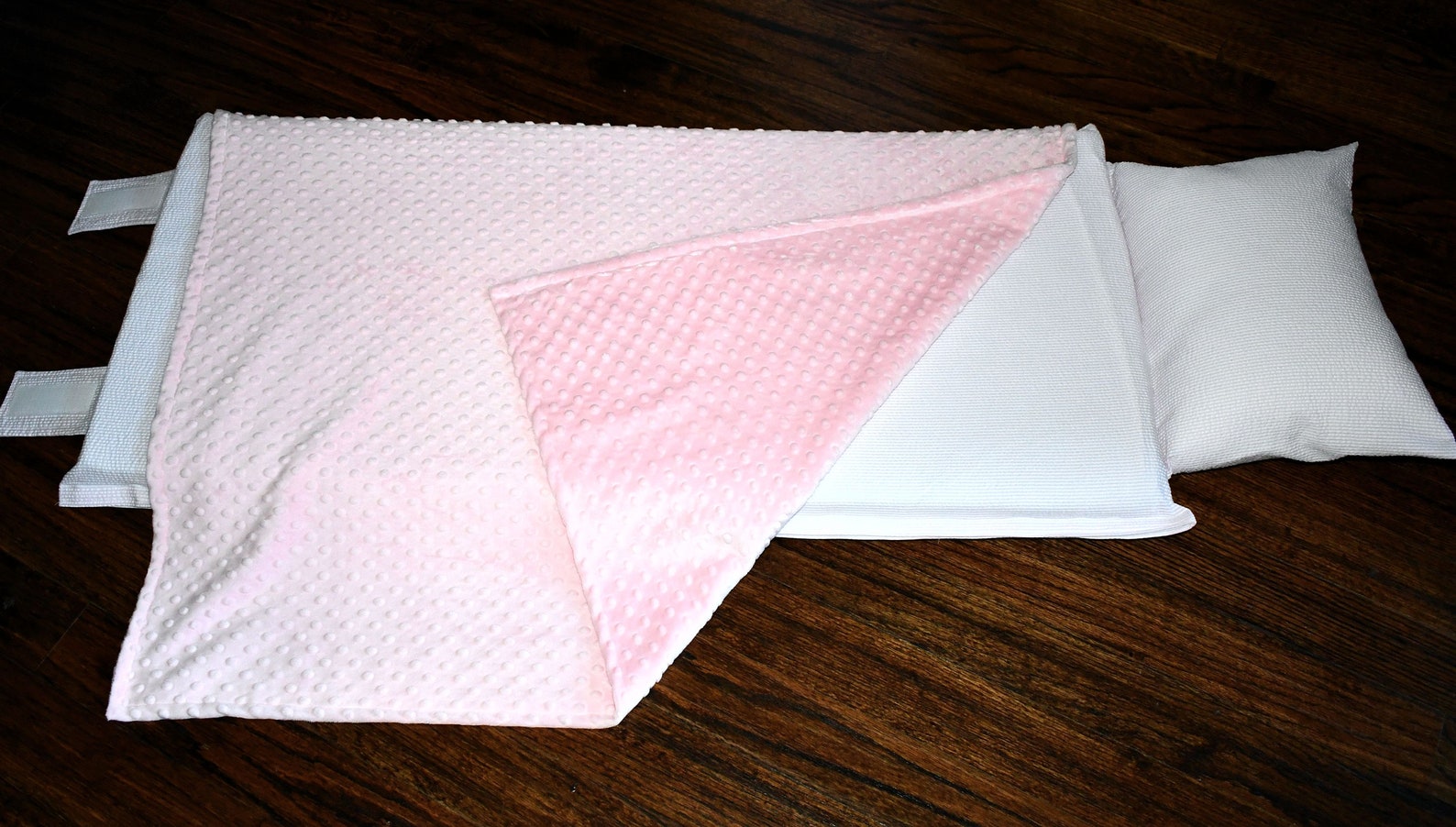 Lt. Pink Seersucker Stripe Memory Foam Kids Nap Mat With Pink Etsy