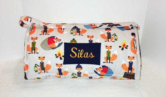 Camping Fox Kids Nap Mat Personalized Woodland Animal Camp Etsy