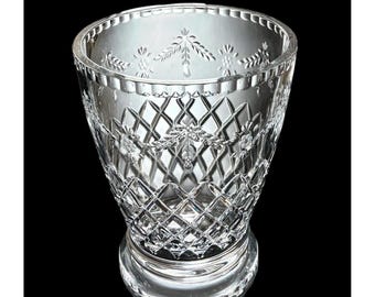 Cubitera de champán de cristal tallado fino Rogaska vintage de 9 pulgadas, impresionante y pesada.