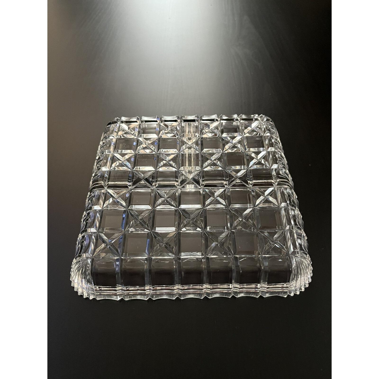 Vintage Hazel Atlas Clear Square Divided Relish Dish 7-1/4