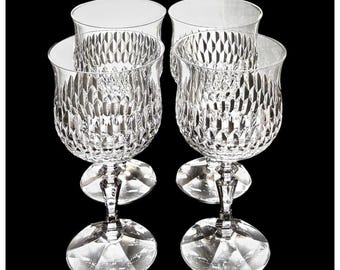 4 copas de vino/agua de cristal Schott Zwiesel DESIREE vintage de 18 cm (7") y 355 ml (12 oz), fabricadas en Alemania.