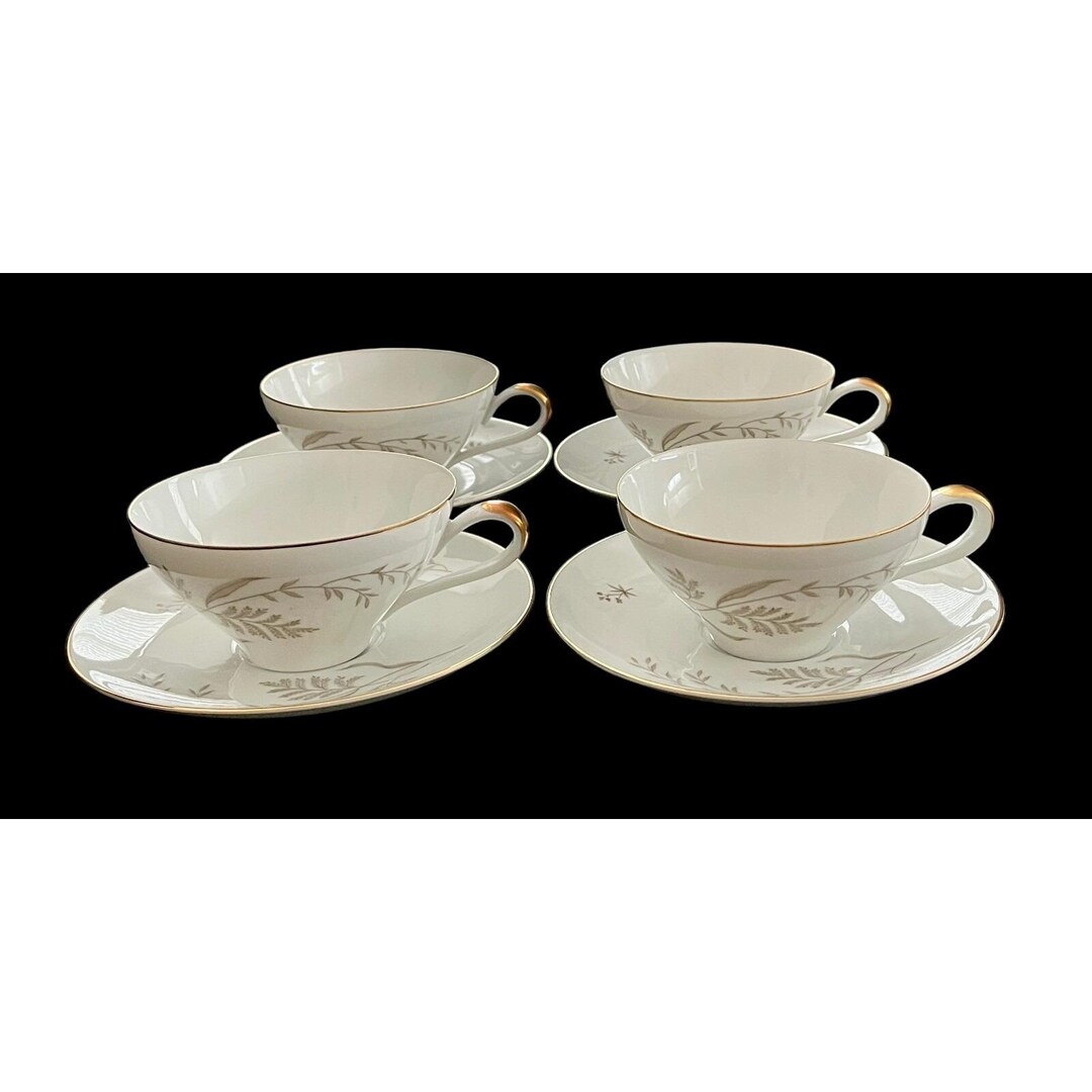 Johann Haviland　アンティーク　ティーセット Set of 4 Vintage Johann Haviland Golden Wheat Cup & Saucer Set