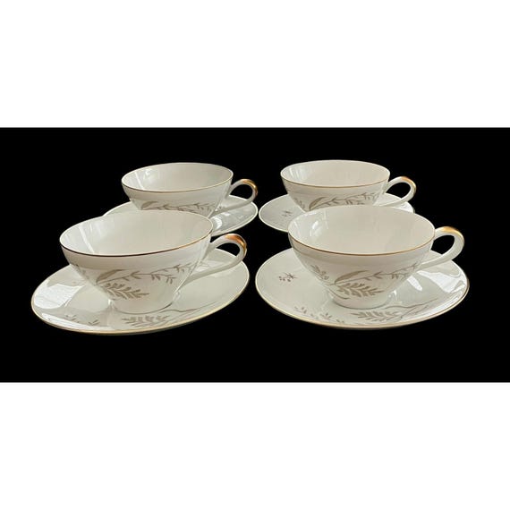 Set of 4 Vintage Johann Haviland Golden Wheat Cup & Saucer Set
