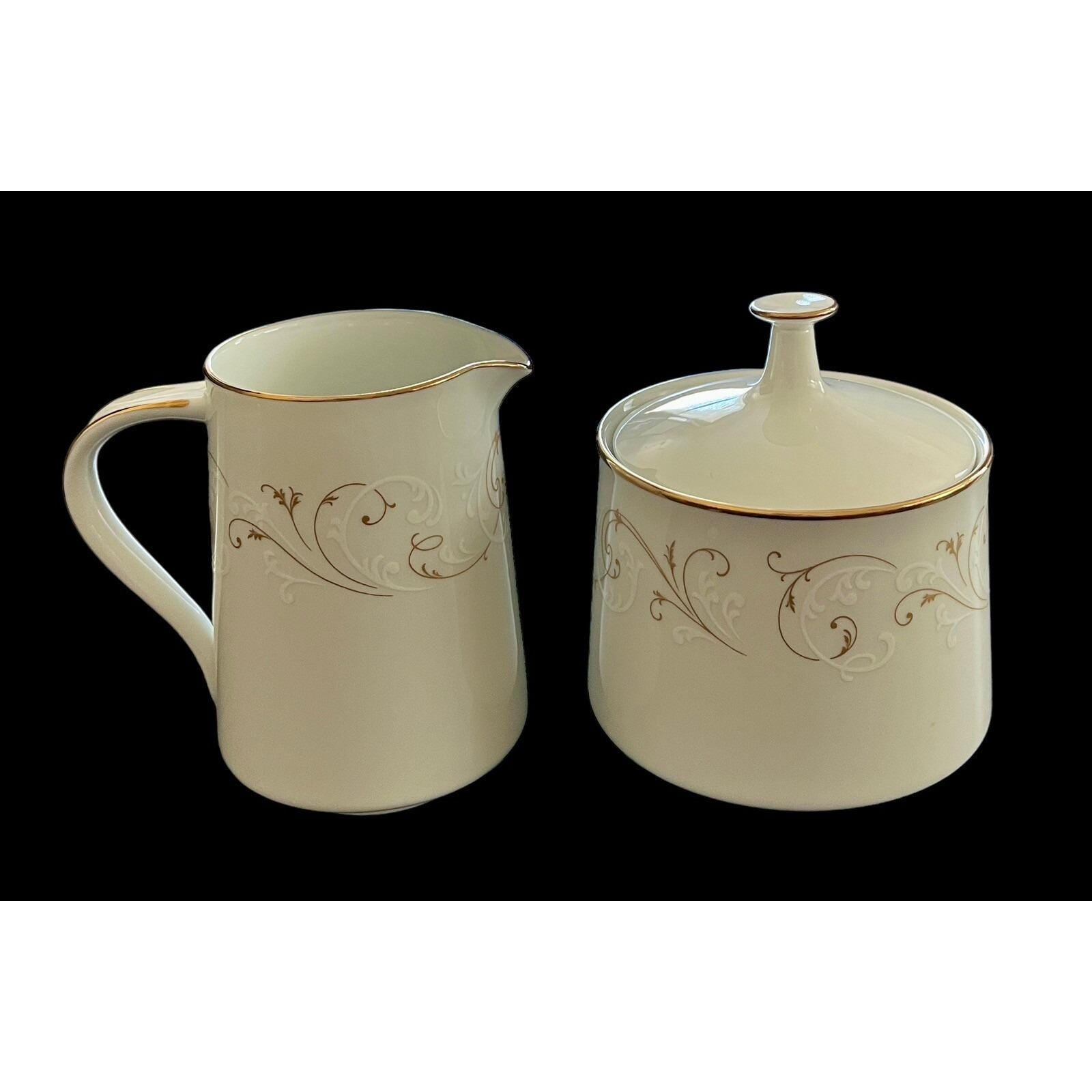 Vintage Noritake Duetto 6610 Japan Creamer & Sugar Bowl With Lid