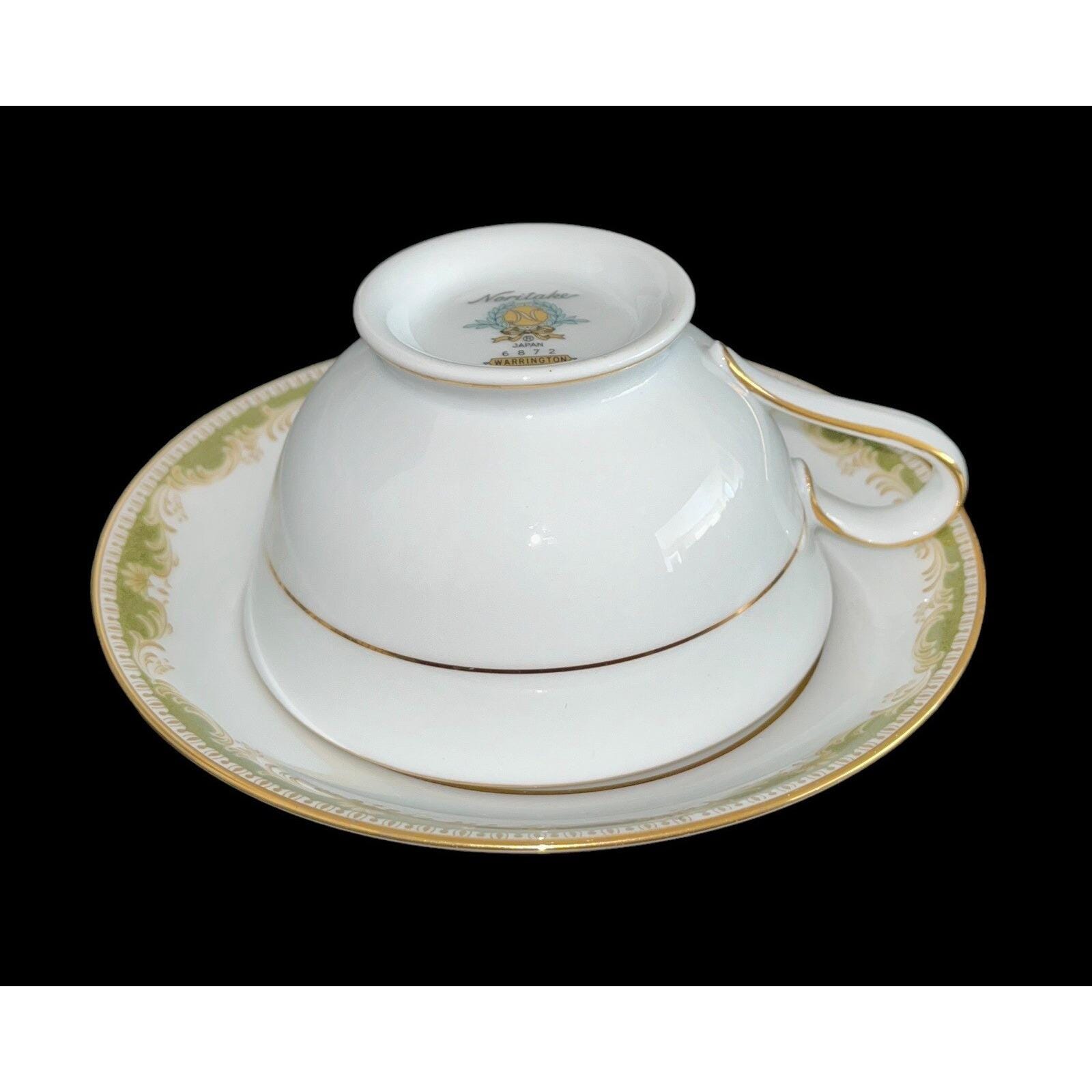 Set of 4 Vintage Noritake Warrington 6872 Footed Cup & Saucer Set