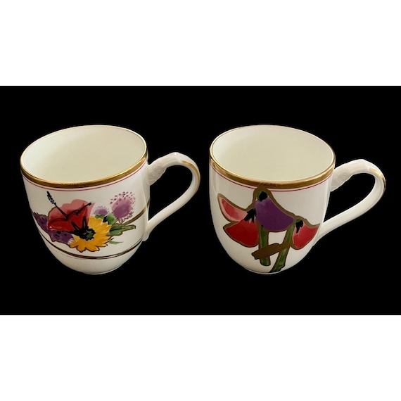 Set of 2 Vintage Noritake the Ginza Four Seasons Tea Coffee Cups