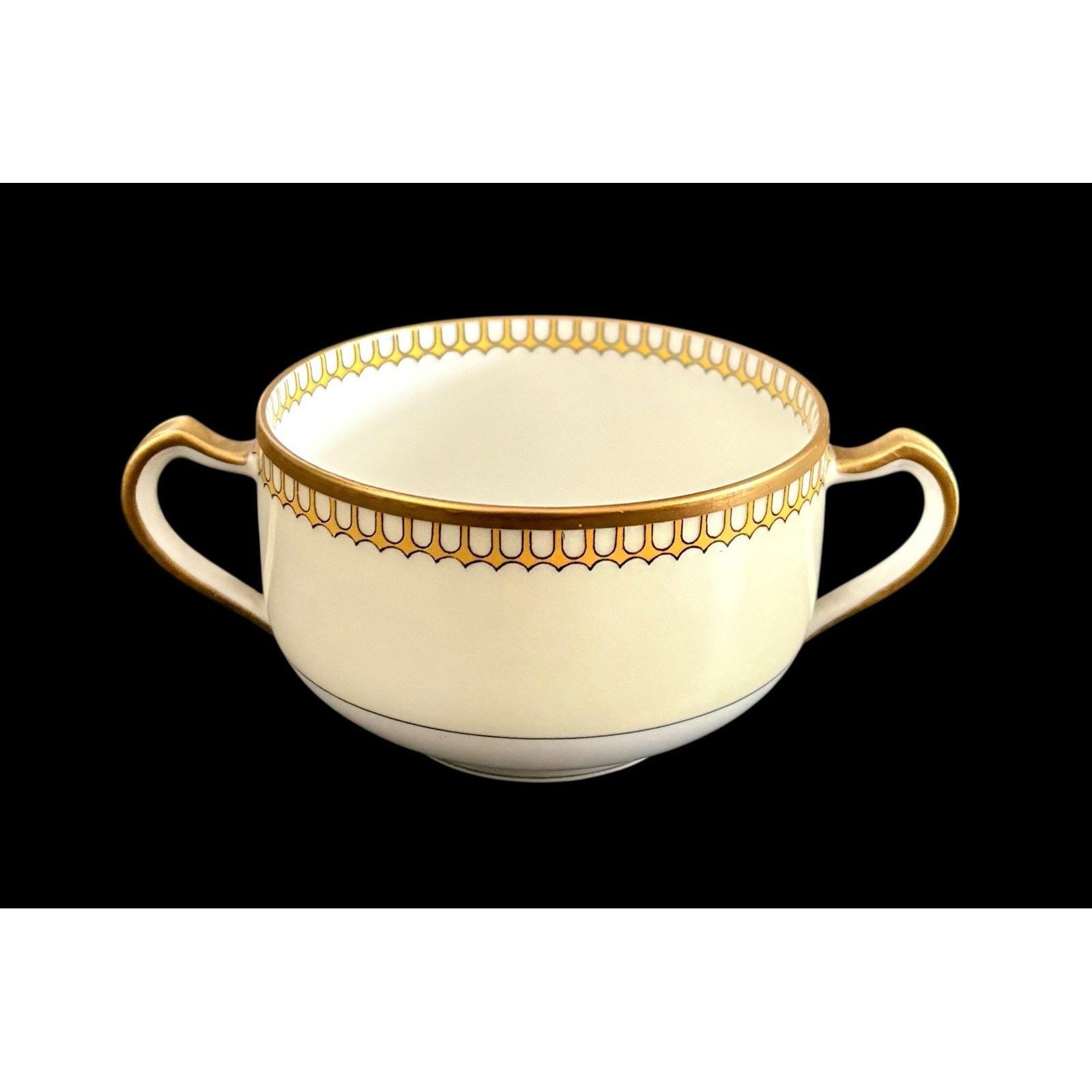 Antique Haviland Limoges France Porcelain Schleiger 278 Bouillon