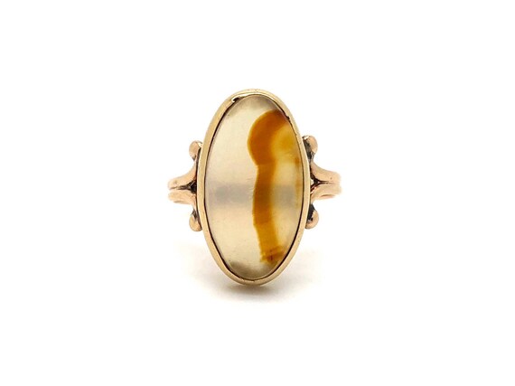 V I N T A G E // oval agate / 10k ring / a simple