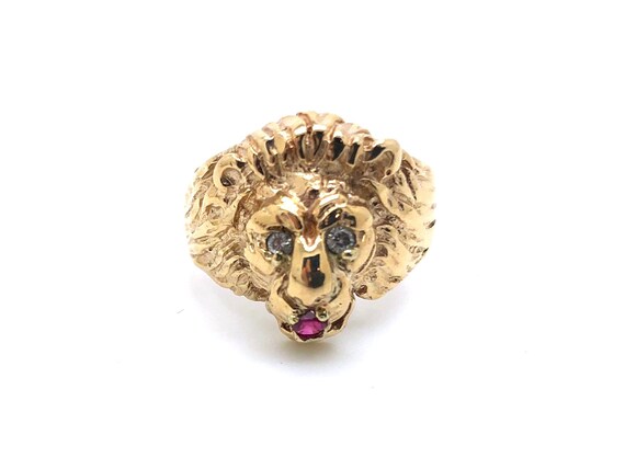 V I N T A G E // bejeweled lion / 10k yellow gold